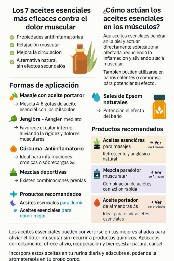 Aceites esenciales para aliviar el dolor muscular